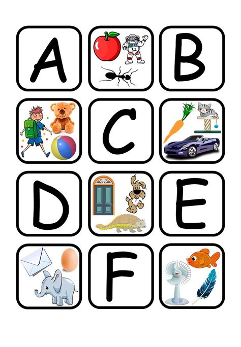 Alphabet Memory Game Printable With Multi Image Cards Etsy Matching