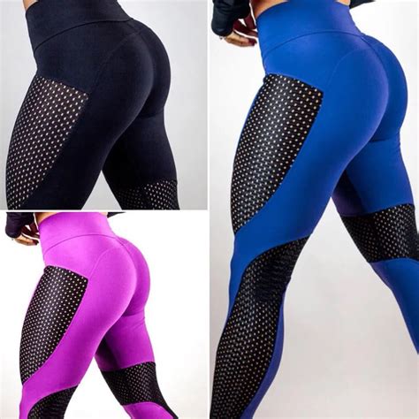 Woman Yoga Sport Leggings Patchwork Female Mesh Sexy Girls Pants Black Tights Lady Women Jogging