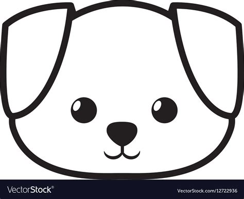 Face Dog Adorable Pedigree Outline Royalty Free Vector Image