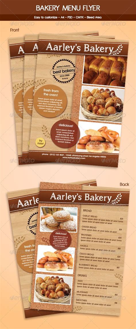 Bakery Menu Flyer Template Graphicriver This Bakery Menu Flyer