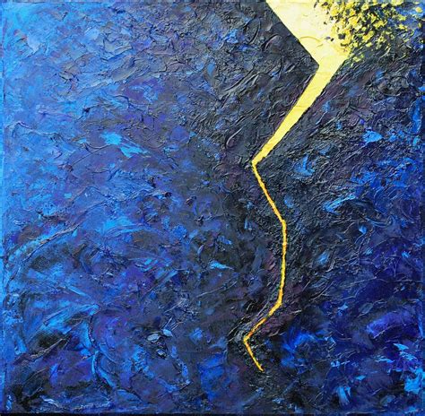 Original Abstract Expressionism Oil Painting Modern Art Blue And