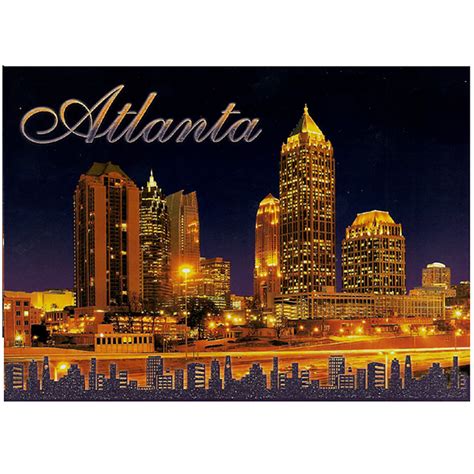 Atlanta Glitter Skyline Postcard 4x6