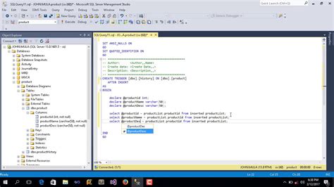 How To Create Insert Trigger Using Sql Server Youtube