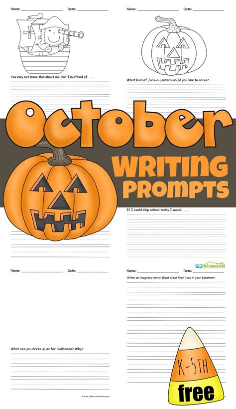 FREE October Writing Prompts