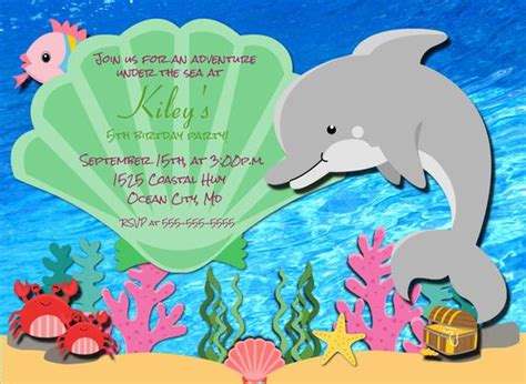Select the design you want for your birthday card. Dolphin Birthday Invitation Printable-Under the Sea-Photo