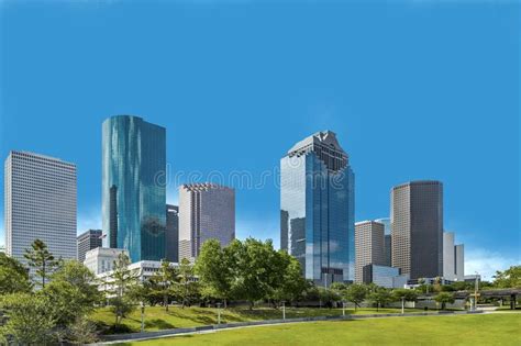 Skyline Of Houston In The Evening Stock Image Image Of Office County