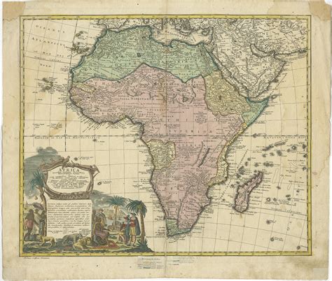 Antique Map Of Africa By Haas 1737