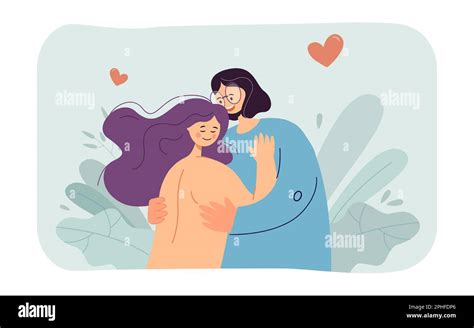 Mother And Daughter Hugging Flat Vector Illustration Stock Vector Image And Art Alamy
