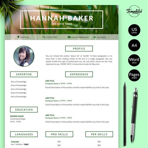 Use our tips to look your best. Resume Template for Microsoft Word (.docx) & Apple Pages ...