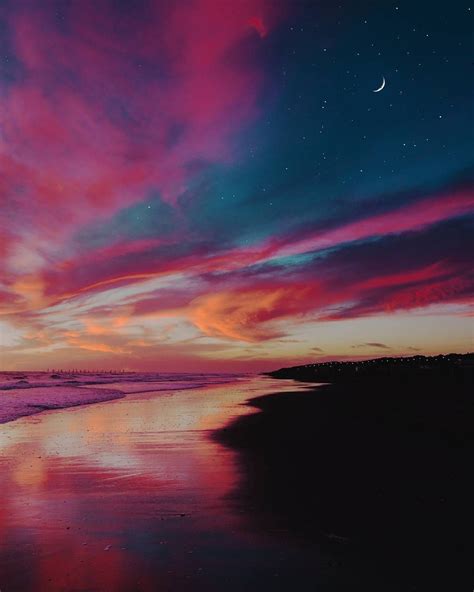 Beach Dreams Sunset Tumblr Sky Aesthetic Purple Sunset