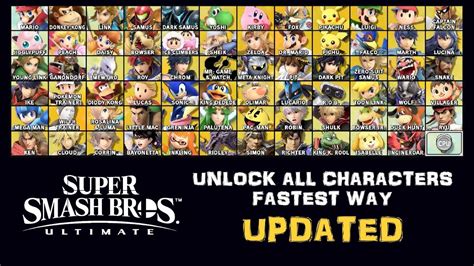 Super Smash Bros Ultimate Unlock All Characters FAST Updated YouTube