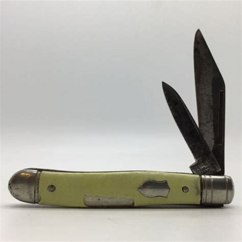 Vintage Imperial Prov Usa Ivory 2 Blade Shield Pocket Knife 2170537 Ebay