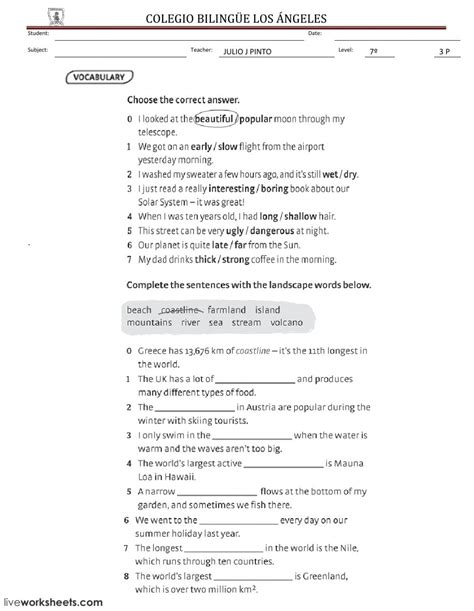 Worksheets labeled with are accessible to help teaching pro subscribers only. 7th Grade Adjectives Worksheets For Grade 7 With Answers ...