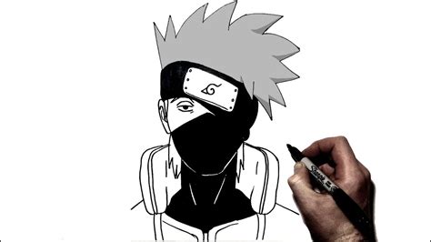 How To Draw Kakashi Hatake From Naruto Step By Step Drawing Otosection
