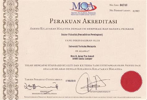 Full information about education in malaysia: The Lonely Journey: PhD (BA) from OUM is fully accredited ...