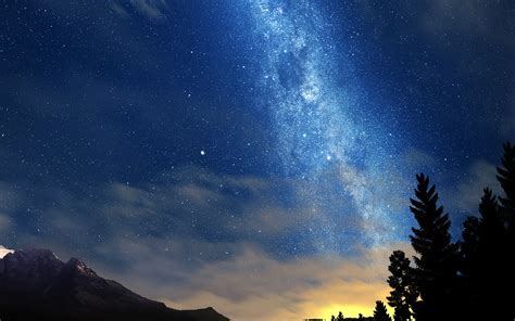 Nd07 Wonderful Tonight Space Star Sunset Mountain Wallpaper