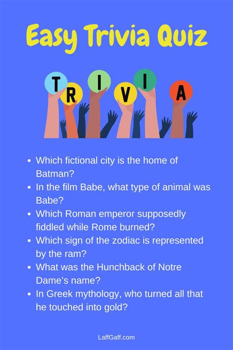 An Easy Trivia Quiz With The Words Trivia Written In Different Colors