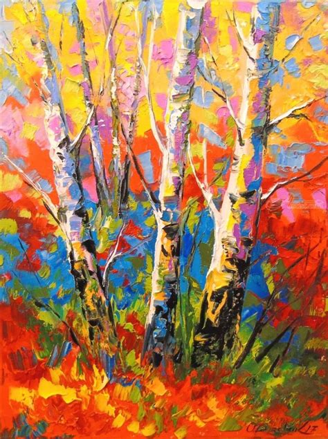 Birch Trees Paintings By Olha Darchuk