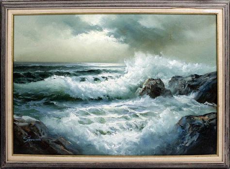 Stevens Ocean Scene Oil On Canvas