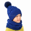 Beautiful Little Boy in Winter Warm Blue Hat and Scarf on White ...
