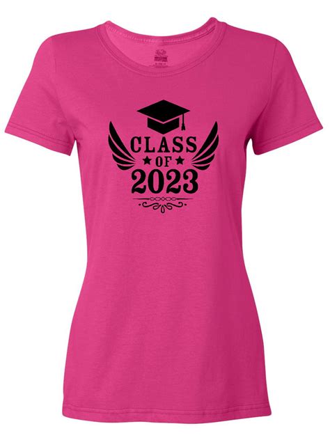 Inktastic Class Of 2023 With Graduation Cap And Wings Womens T Shirt