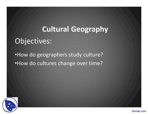 Cultural Geography Geography Lecture Slides Docsity