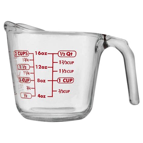 Anchor Hocking 16 Ounce Open Handled Measuring Cup Measurers And Timers