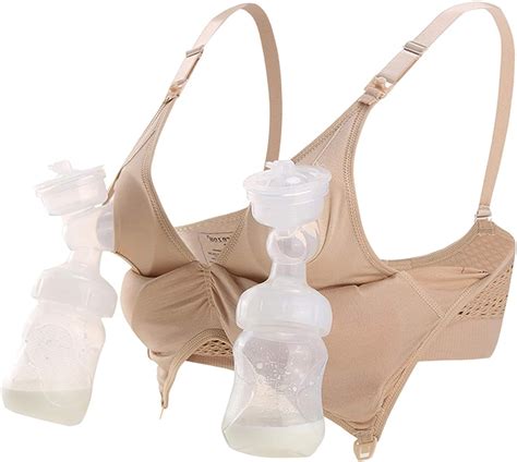 ilovesia nursing bra and pump bra all in one hand free pump nurse bra beige xl uk