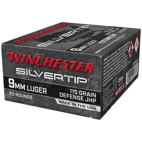Winchester Silvertip 9mm Luger 115gr Jhp Handgun Ammo 20 Rounds