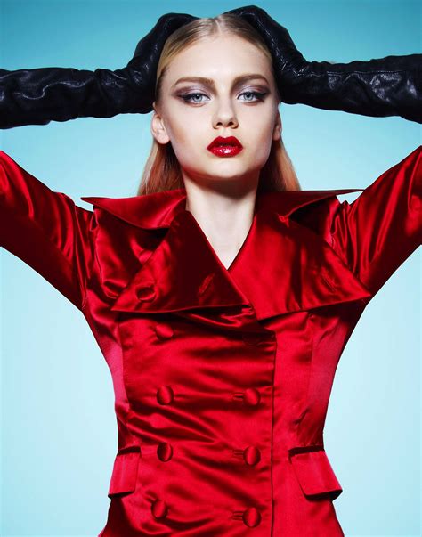 nastya kusakina photographed by david wang styled by fay leshner shades of turquoise red and