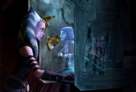 Ahsoka Tano Communicates With Barriss Offee Via A Rewired Holobooth Ahsoka Ahsoka Tano Star Wars