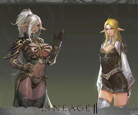 Dark Elf And Elf Lineage And Lineage 2 Drawn By Smjim1986