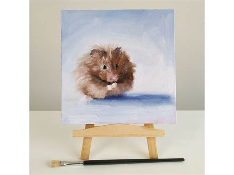 Hamster Painting Original Art Small Animal Wall Art On Canvas Etsy