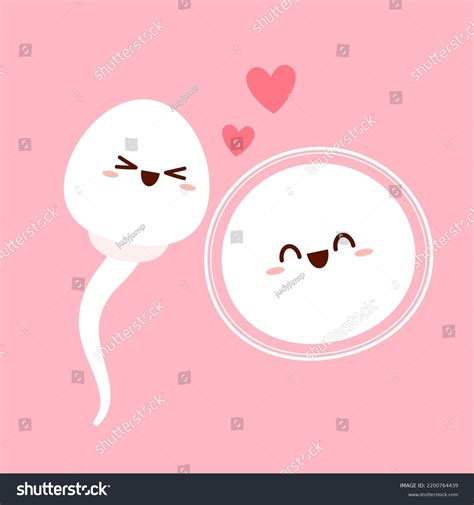 Cute Happy Funny Sperm Cell Ovum Stock Vector Royalty Free 2200764439 Shutterstock