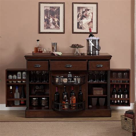 Home bar storage | crate and barrel. American Heritage Gabriella Bar Cabinet with Wine Storage ...