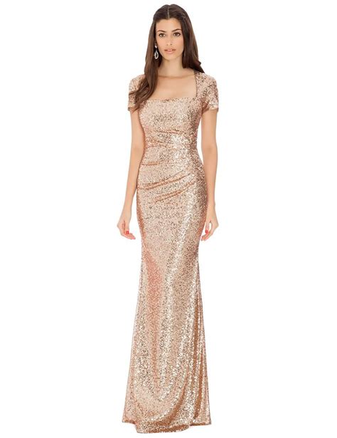 Square Neck Plus Size Evening Dresses For Women Sequined Prom Dress Full Length Formal