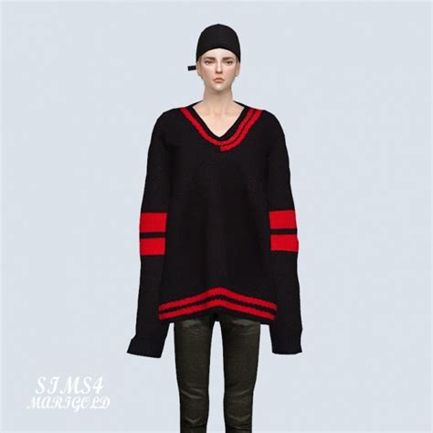 Male Long Sleeves V Neck Sweater At Marigold Sims 4 Updates