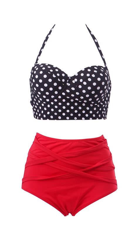 Red White Polka Dot Tie Back Ruched Halter Top Pin Up Rockabilly Mid