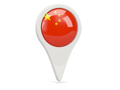 Round Pin Icon Illustration Of Flag Of China