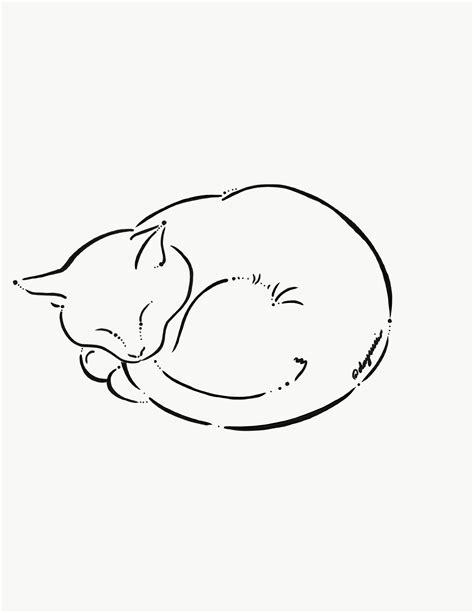 Outline Cat Laying Down Drawing Simple Sleeping Cat Drawing How To Draw