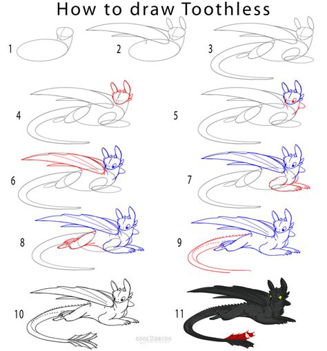 How To Draw Toothless Step By Step Pictures Cool2bkids