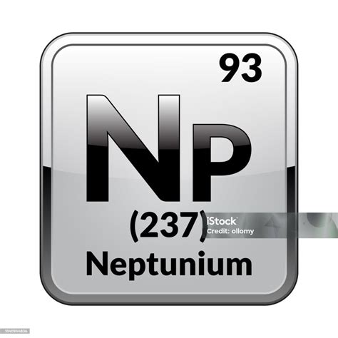 The Periodic Table Element Neptunium Vector Illustration Stock