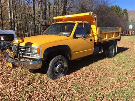1991 Chevrolet 3500 4x4 Dump Truck Mason Dump Plow Truck 25k Original