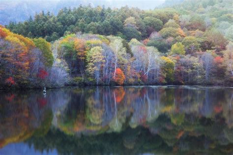 Kagami Ikemirror Pond In Autumn By Chikumariv 5472x3648 Japan