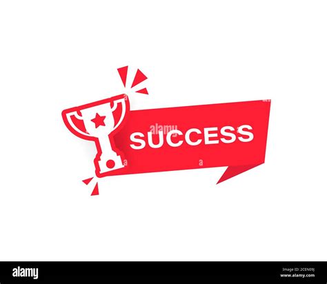 Success Red Banner Business Concept Vector On Isolated White