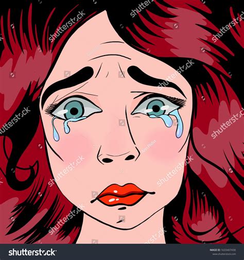 Crying Girl In Pop Art Style Royalty Free Stock Photo 1633407430