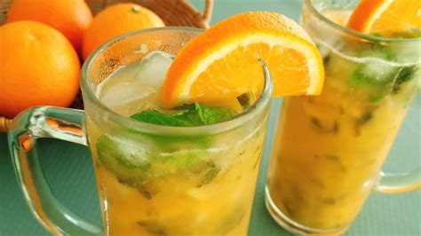 Fresh Squeezed Orange Juice With Mint And Lemon Youtube
