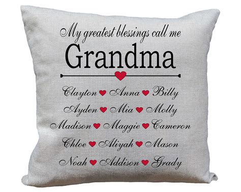 Personalized Mothers Day Pillow Nana Pillow T Birthday Etsy
