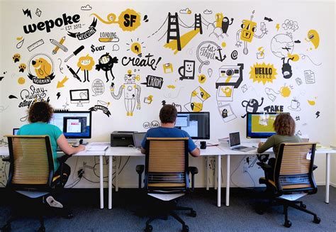 Mural For Tech Startup Wepoke In San Francisco Office Mural Office