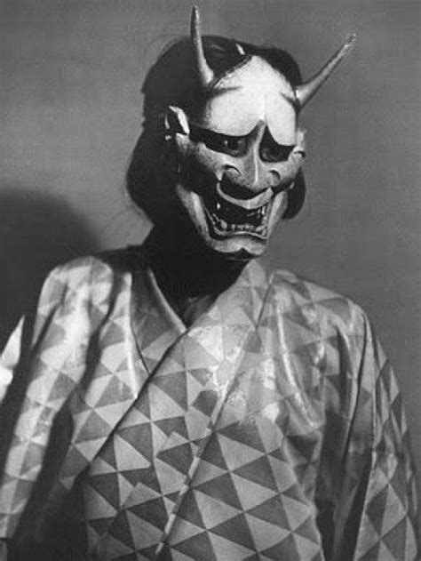 Hannya Mask On Noh Performer Japanese Oni Mask Japanese Demon Mask